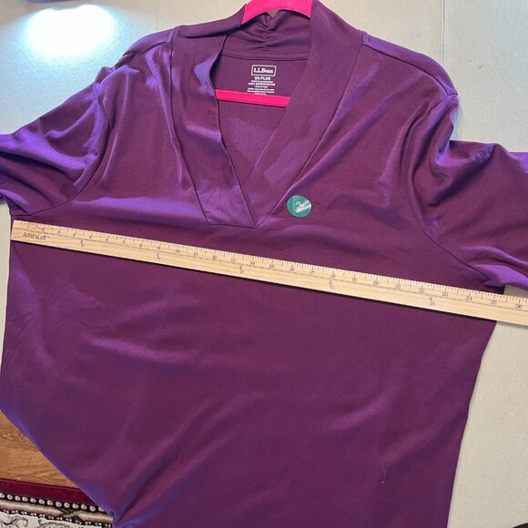 L.L. Bean Women's Shawl Collar Pima Cotton Top - Picture 8 of 8